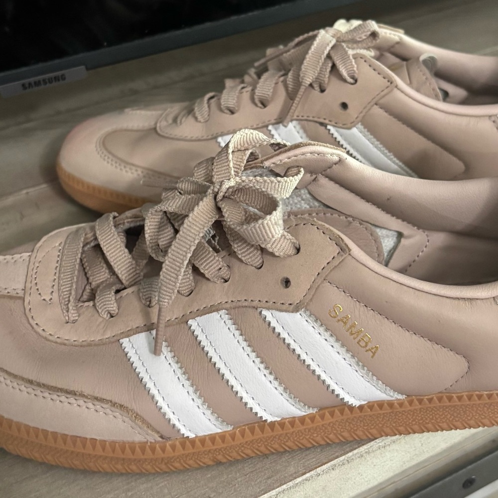 Adidas Samba Sneakers in Taupe and White